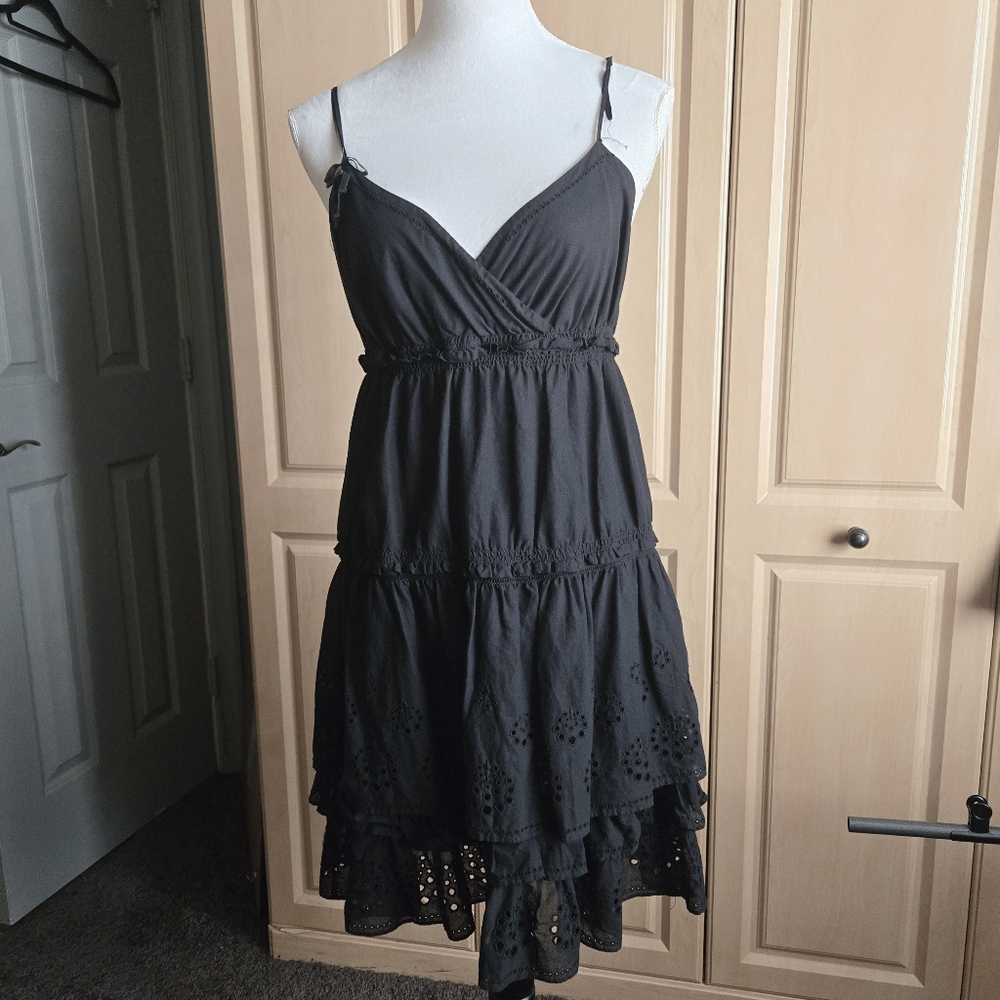 Juicy Couture Women's Black Eyelet Tiered Dress. Seen worn by Celebrities!